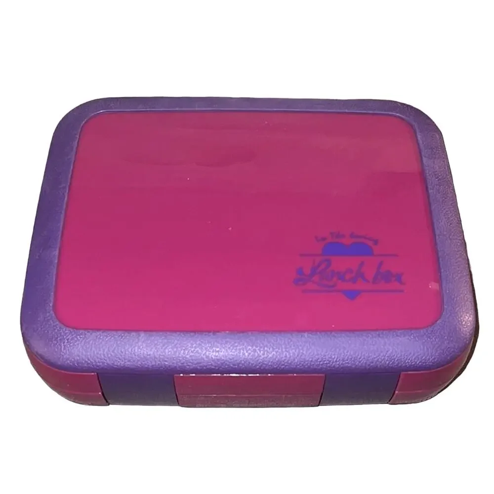 NWOT NWOB Bento Lunch Box Leakproof Purple 3 Compartments BPA-Free w/ Spork